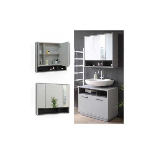 4066731248766 - Spiegelschrank Badschrank Badezimmermöbel Beatrice Grau Anthrazit modern 80x72 cm Badspiegel Badezimmer Schrank Badmöbel Schranktür Schrankfach 4066731248766 - Spiegelschrank Badschrank Badezimmermöbel Beatrice Grau Anthrazit modern 80x72 cm Badspiegel Badezimmer Schrank Badmöbel Schranktür Schrankfach
