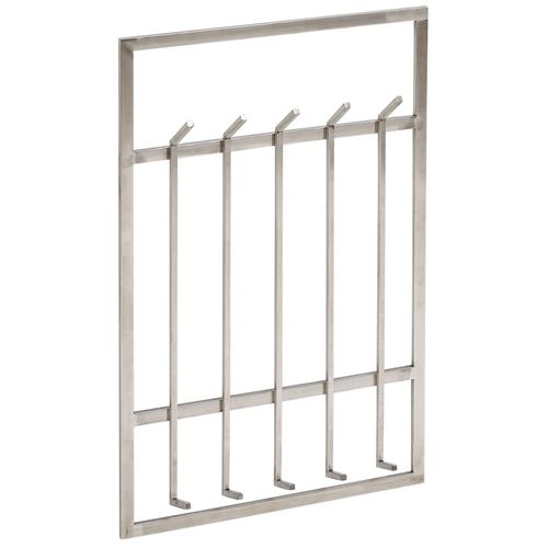 4251757706479 - Wandgarderobe Metall Silber 60x100x75 cm Design Flurgarderobe Stahl Hakenleiste Wandpaneel Garderobe Wand Garderobenleiste Flur - Finebuy 4251757706479 - Wandgarderobe Metall Silber 60x100x75 cm Design Flurgarderobe Stahl Hakenleiste Wandpaneel Garderobe Wand Garderobenleiste Flur - Finebuy