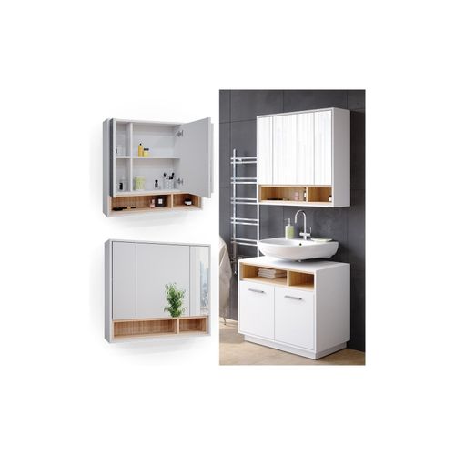 4251421956483 - Spiegelschrank Badschrank Badspiegel 80cm Badmöbel Beatrice 3-türig Ablage 4251421956483 - Spiegelschrank Badschrank Badspiegel 80cm Badmöbel Beatrice 3-türig Ablage
