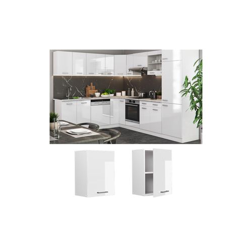 4066731045280 - Hängeschrank Küchenschrank Küchenzeile R-Line 45 cm Weiß Tür Fächer Hochglanz 4066731045280 - Hängeschrank Küchenschrank Küchenzeile R-Line 45 cm Weiß Tür Fächer Hochglanz