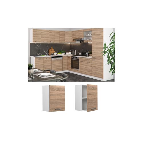 4066731045273 - Hängeschrank Küchenschrank Küchenzeile R-Line 45 cm Weiß Sonoma Tür Fächer 4066731045273 - Hängeschrank Küchenschrank Küchenzeile R-Line 45 cm Weiß Sonoma Tür Fächer
