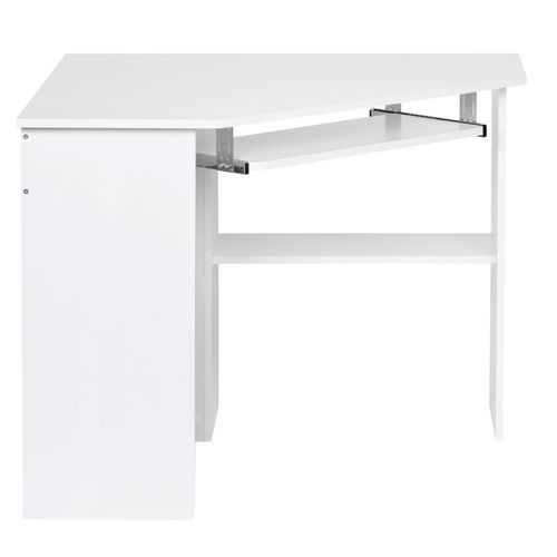 4250950219441 - Eckschreibtisch 127 x 73 x 885 cm mit Tastaturauszug und Ablagefach Weiß Moderner Schreibtisch für Büro PC-Tisch Arbeitszimmer Computertisch Holz