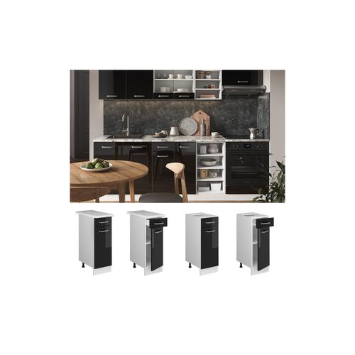 4066731344888 - Schubladenunterschrank R-Line Solid 30 cm Weiß Schwarz Hochglanz modern Vicco 4066731344888 - Schubladenunterschrank R-Line Solid 30 cm Weiß Schwarz Hochglanz modern Vicco