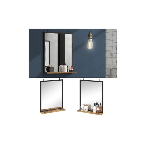 4251421949010 - Badspiegel Fyrk Vintage Badezimmerspiegel mit Ablage Wandspiegel für Bad 4251421949010 - Badspiegel Fyrk Vintage Badezimmerspiegel mit Ablage Wandspiegel für Bad