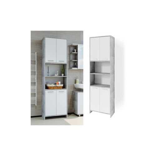 4066731028337 - Badschrank Badregal Hochschrank Maris Beton Aufbewahrungsschrank Badezimmer