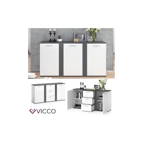 4251421941762 - VICCO Sideboard NOVELLI Highboard weiß sonoma Kommode Anrichte Schrank 2 Türen 4251421941762 - VICCO Sideboard NOVELLI Highboard weiß sonoma Kommode Anrichte Schrank 2 Türen