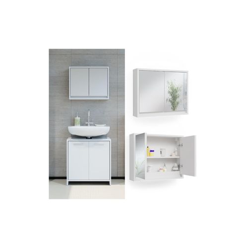 4066731052615 - Spiegelschrank Badspiegelschrank Badschrank Mila Weiß Badspiegel Ablage 4066731052615 - Spiegelschrank Badspiegelschrank Badschrank Mila Weiß Badspiegel Ablage