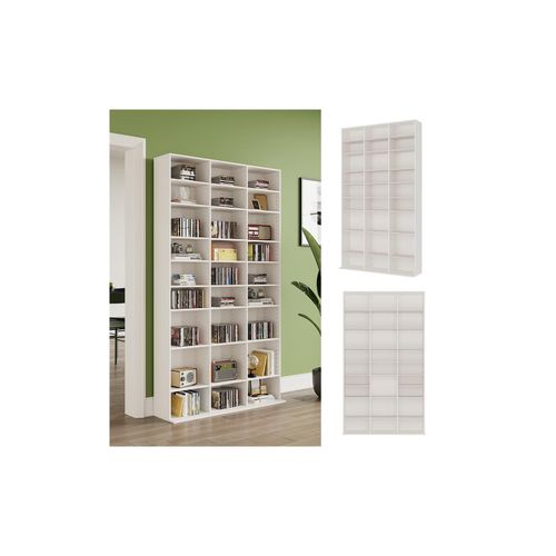 4066731271993 - Livinity CD-Regal Anna 102 x 178 cm Weiß Standregal mit 27 Fächern für 1080 CDs 4066731271993 - Livinity CD-Regal Anna 102 x 178 cm Weiß Standregal mit 27 Fächern für 1080 CDs