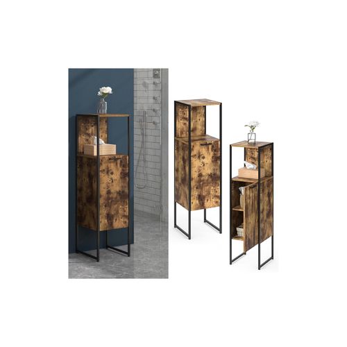 4251421948747 - Badschrank Fyrk Vintage Badezimmerschrank Midischrank Badregal 3 Fächer