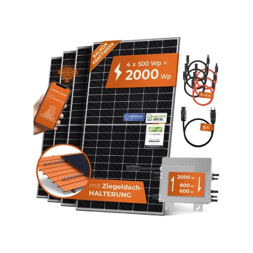 4262403073234 - Solarway Balkonkraftwerk 2000W Komplett Steckdose - Ausgang einstellbar 600 800 2000W - 4x500W JaSolar-Module Deye Wechselrichter mit APP&WiFi Plug&Play (2000 Watt Flachdach Halterung) 4262403073234 - Solarway Balkonkraftwerk 2000W Komplett Steckdose - Ausgang einstellbar 600 800 2000W - 4x500W JaSolar-Module Deye Wechselrichter mit APP&WiFi Plug&Play (2000 Watt Flachdach Halterung)