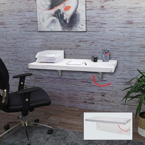4057651421681 - Wandtisch MCW-H48 Wandklapptisch Wandregal Tisch klappbar Massiv-Holz ~ 100x50cm shabby weiß 4057651421681 - Wandtisch MCW-H48 Wandklapptisch Wandregal Tisch klappbar Massiv-Holz ~ 100x50cm shabby weiß