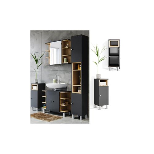 4251421921764 - Beistellschrank Aquis Midischrank Badezimmerschrank Badschrank Anthrazit