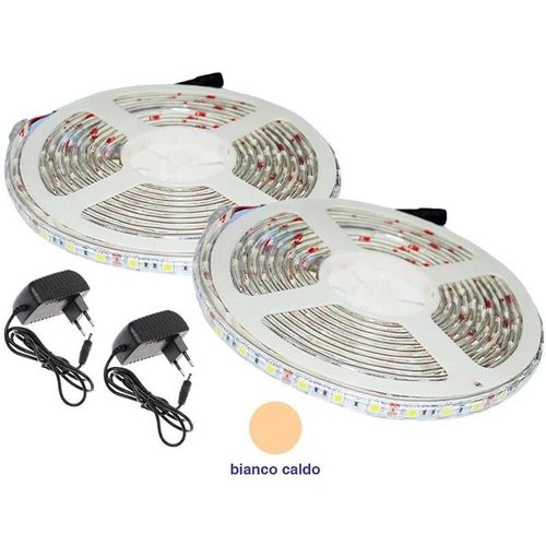 0604776210290 - Housecurity - 300 led 5050 strip strip 5m 220V white warm light waterproof power supply 2 pieces