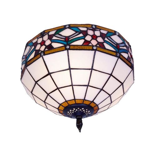 8435763149659 - Fijalo - Deckenlampe an der Decke mit Tiffany -Lampenschirm -Durchmesser 30 cm Rosy -Serie enthält nicht die erforderliche Baugruppen -Glühbirne Ja