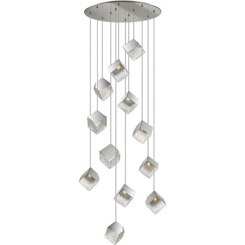 8435435335489 - Schuller Lighting - Schuller Priscila Cluster-Hängedeckenleuchte 12-flammig Chrom strukturiertes G9