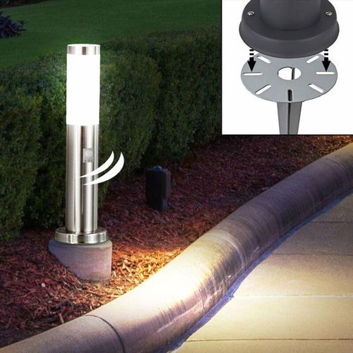 4059157135277 - Etc-shop - led Steh Leuchte Bewegungsmelder Edelstahl Außen Erd Boden Spieß Stand Strahler Terrassen Steck Sockel Lampe