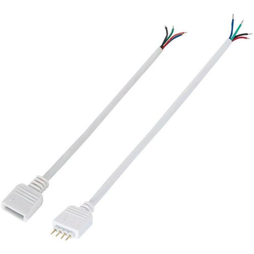 8445044094387 - Ledkia - Steckverbinderpaar Buchse Stecker Controller 12V led Strip rgb Weiß300 mm