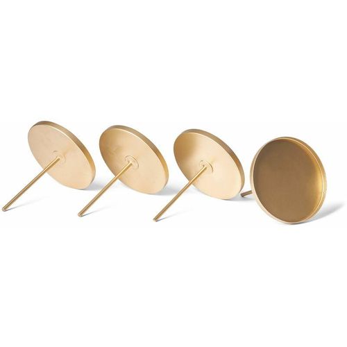 4251888503138 - Novaliv - 4x Kerzenständer Kerzenpick Kerzenpin Kerzenhalter 4x Flach 8 cm Gold - Gold