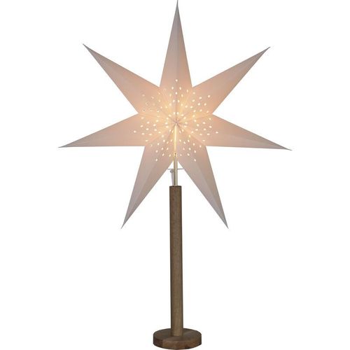 7391482023902 - Star Trading Stehlampe Weihnachtsstern Elice von Star Trading 3D Papierstern Weihnachten mit Holz-Fuß in Eiche Dekostern Stehleuchte mit Kabelschalter E14 Höhe 85 cm