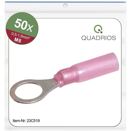 4260732285083 - ROT - Quadrios 23C519 Ringkabelschuh Querschnitt (max)=15 mm² Loch-Ø=85 mm Teilisoliert 50 St 4260732285083 - ROT - Quadrios 23C519 Ringkabelschuh Querschnitt (max)=15 mm² Loch-Ø=85 mm Teilisoliert 50 St
