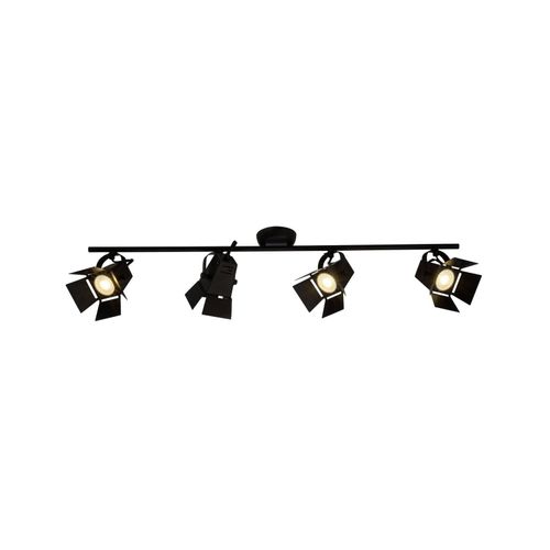 4004353241710 - BRILLIANT Lampe Movie LED Spotrohr 4flg schwarz matt 4x LED-PAR51 GU10 5W LED-Reflektorlampen inklusive (380lm 3000K) Köpfe schwenkbar - schwarz 4004353241710 - BRILLIANT Lampe Movie LED Spotrohr 4flg schwarz matt 4x LED-PAR51 GU10 5W LED-Reflektorlampen inklusive (380lm 3000K) Köpfe schwenkbar - schwarz