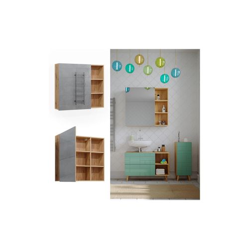 4066731329984 - Bad Spiegelschrank Rudi Braun 90 x 809 cm mit Tür und offenen Fächern Vicco 4066731329984 - Bad Spiegelschrank Rudi Braun 90 x 809 cm mit Tür und offenen Fächern Vicco