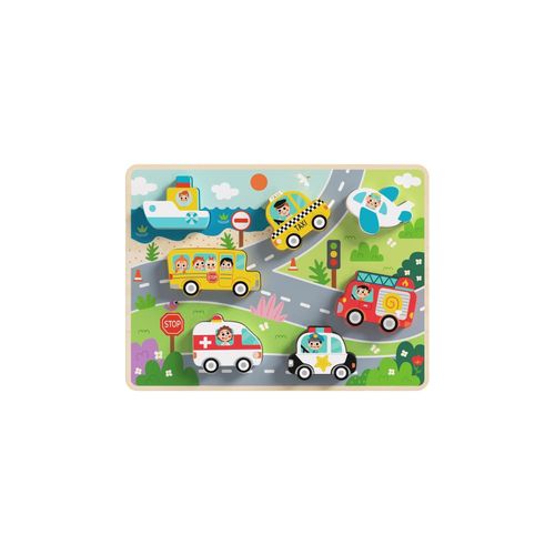 6972633372882 - Tooky Toy Kinder Holz-Puzzle Fahrzeuge 3D TH634 Steckpuzzle 8-teilig ab 1 Jahr bunt 6972633372882 - Tooky Toy Kinder Holz-Puzzle Fahrzeuge 3D TH634 Steckpuzzle 8-teilig ab 1 Jahr bunt