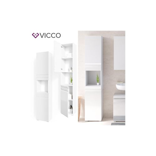 4251421935266 - VICCO Badschrank FREDDY Weiß Hochglanz Badezimmerschrank Hochschrank Bad 4251421935266 - VICCO Badschrank FREDDY Weiß Hochglanz Badezimmerschrank Hochschrank Bad