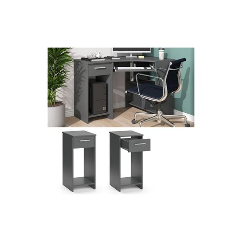 4066731033393 - PC-Schrank Beistellschrank Computerschrank Odin Anthrazit Schublade PC-Fach 4066731033393 - PC-Schrank Beistellschrank Computerschrank Odin Anthrazit Schublade PC-Fach