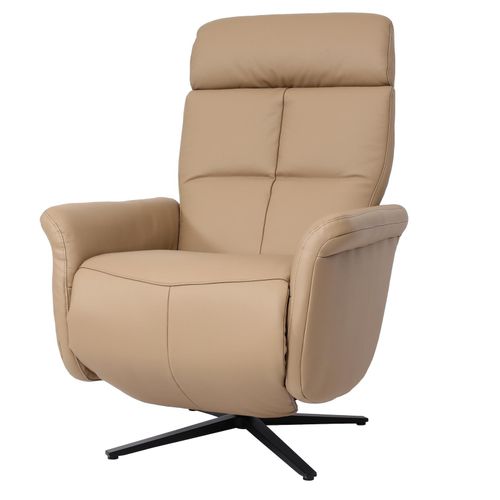 4057651825533 - Relaxsessel MCW-L10 Design Fernsehsessel TV-Sessel Liegesessel Liegefunktion drehbar Voll-Leder ~ taupe