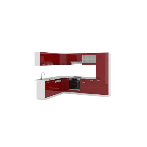 4251421935877 - VICCO KÜCHENZEILE R-LINE ECKKÜCHE WINKEL KÜCHE EINBAU ROT BORDEAUX HOCHGLANZ 4251421935877 - VICCO KÜCHENZEILE R-LINE ECKKÜCHE WINKEL KÜCHE EINBAU ROT BORDEAUX HOCHGLANZ