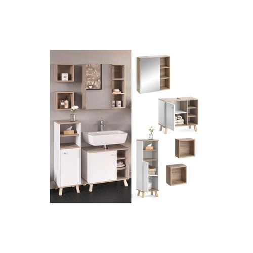 4251421976160 - Badmöbelset Midischrank Hochschrank Unterschrank Spiegelschrank Senyo G A