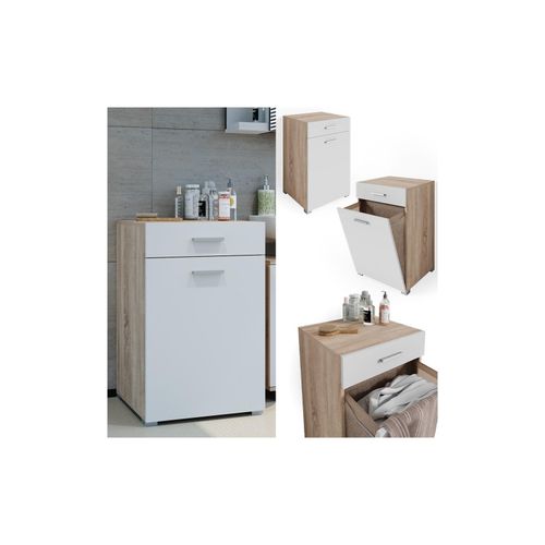 4066731029785 - Wäschekorb Wäscheschrank Badschrank Matteo SON Weiß Waschmaschinenschrank 4066731029785 - Wäschekorb Wäscheschrank Badschrank Matteo SON Weiß Waschmaschinenschrank