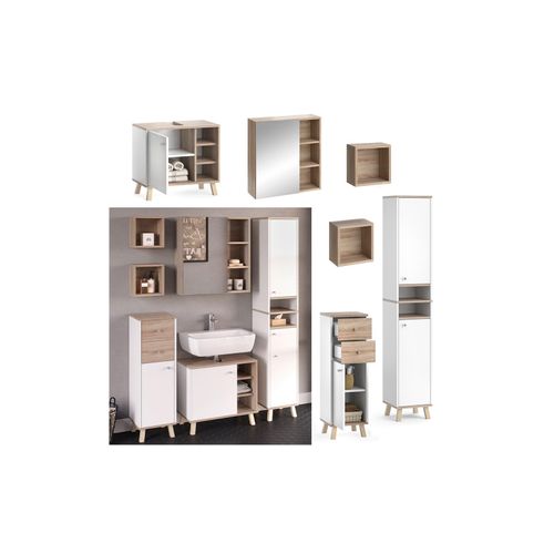 4251421976139 - Badmöbelset Midischrank Hochschrank Unterschrank Spiegelschrank Senyo S W 4251421976139 - Badmöbelset Midischrank Hochschrank Unterschrank Spiegelschrank Senyo S W