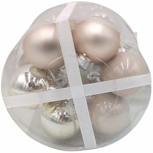 4251699822961 - Buri - Weihnachtsbaumkugeln aus Glas 12er-Set 3cm Christbaumschmuck Weihnachtsdeko top - champagner