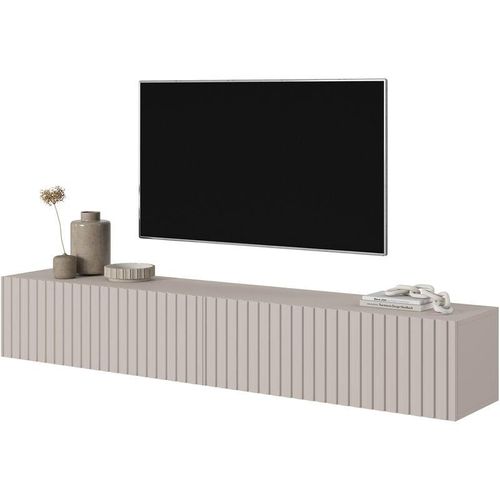 5905386048408 - Selsey - telire TV-Board hängend 175 cm Graubeige mit Lamellenfronten