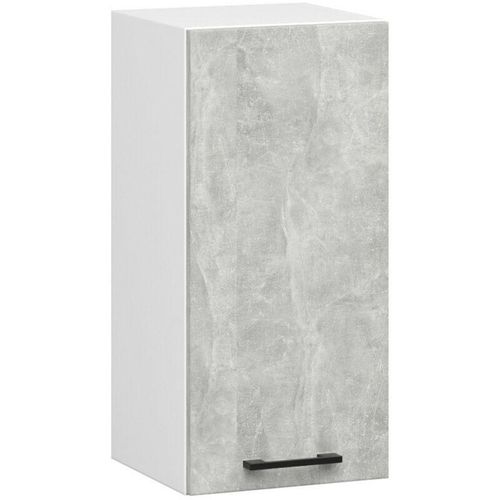 5907512215852 - Akord - Hängeschrank Küchenschrank oliwia modular W30 Weiß 30 cm Tür 2 Ebenen Front Beton B30 x H58 x T30 cm