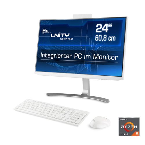 4061474166360 - CSL All-in-One PC Unity U24B-AMD   5650GE 1000 GB 16 RAM Win 11 Computer Gr Windows 11 16 GB RAM 1000 GB SSD weiß All in One PC