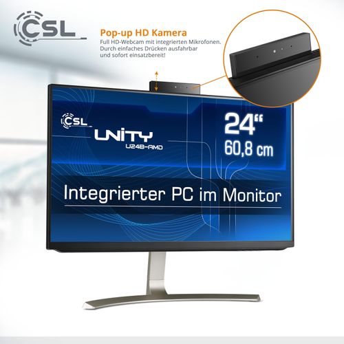 4061474188539 - CSL All-in-One PC Unity U24-AMD Computer Gr Microsoft Windows 11 Pro (64 Bit) 64 GB RAM 4000 GB SSD schwarz All in One PC