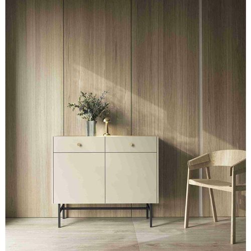 5905351293635 - FURNIX Kommode Taylie Sideboard mit zwei Schubladen und zwei Türen Creme