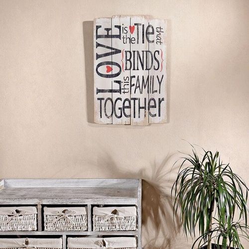 4250357327787 - - Wandbild Wanddekoration Holzbild Wand Holzschild 60cm love used look Retro