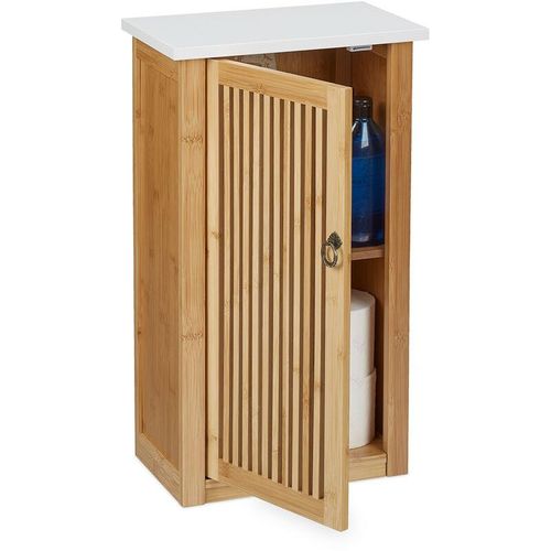 4052025462796 - Badezimmerschrank Hängeschrank mit Einlegeboden HxBxT 60x345x21 cm Wandschrank Bambus & mdf natur weiß - Relaxdays 4052025462796 - Badezimmerschrank Hängeschrank mit Einlegeboden HxBxT 60x345x21 cm Wandschrank Bambus & mdf natur weiß - Relaxdays