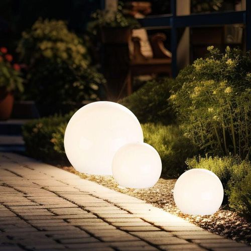 4036812000040 - Solarleuchte Kugel Garten Kugelleuchte Solar LED Gartendeko Solarkugel für Außen mit Erdspieß Leuchtdauer ca 6-8 Stunden warmweiß D 10 15 cm