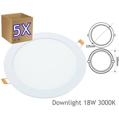 8435523821269 - Jandei - 5x Downlight led 18W 3000K Runde Embrar White Downlight Led