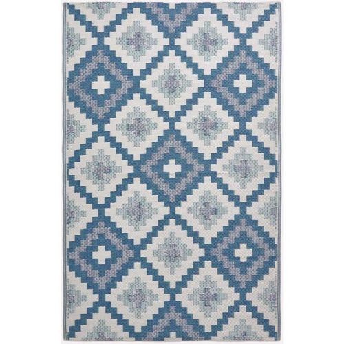 5056280714491 - Outdoor-Teppich Mia aus Polypropylen mit blauem Muster 120 x 180 cm - Blau - Homescapes