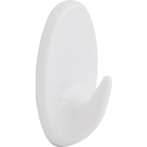 9002730646856 - Vasalat - Klebehaken Wandhaken oval 26x42x20 mm Kleiderhaken Haken aus Kunststoff weiß