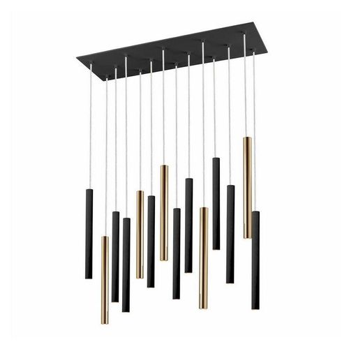 8435435329679 - Schuller Lighting - Schuller Varas - Dimmbare Pendelleuchte Cluster Drop glänzendes Gold Mattweiß Fernbedienung