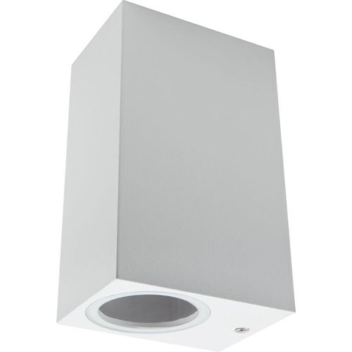 4250967329744 - Mcshine - Wandleuchte Square-W weiß IP44 2x GU10 Aluminium Gehäuse