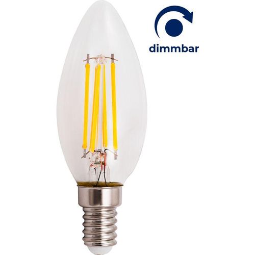 4250967331860 - Mcshine - led Filament Kerzenlampe Filed E14 6W 600lm warmweiß dimmbar