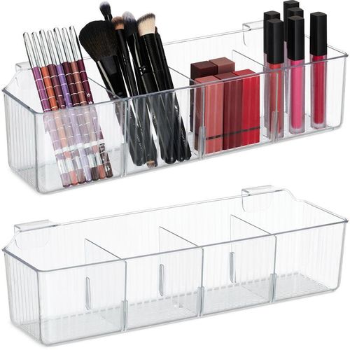 4052025479367 - Relaxdays Schranktür Organizer 2er Set Einhängekorb für Küche & Bad HxBxT 10 x 38 x 125 cm Kunststoff transparent